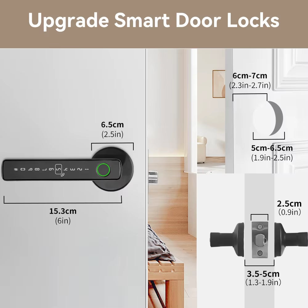 Tuya Smart Bluetooth Fingerprint Recognition Door Lock Smart Life Control Home Automation Smart Door Lock System