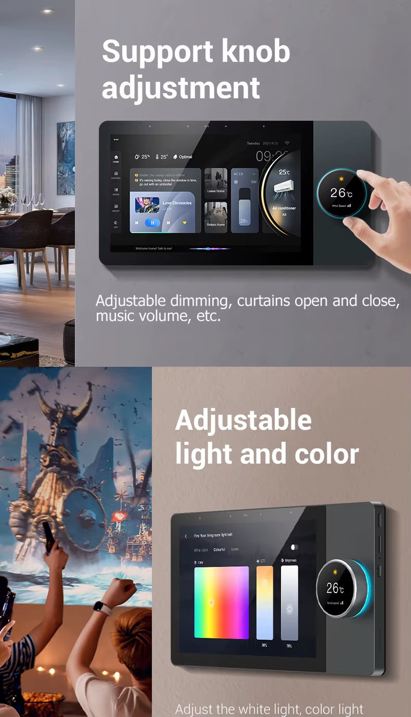 10-Inch IPS Screen Android Music Host Touch Screen Multi-Function Wall-Mounted Central Controller Two Zones Tuya Smart App Home