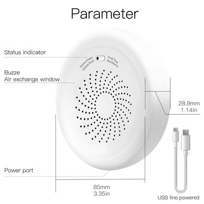 Smart Zigbee Gas Leakage Detector Combustible Sensor Tuya Smart Home Security Alarm System Smart Life Tuya App Remote Control