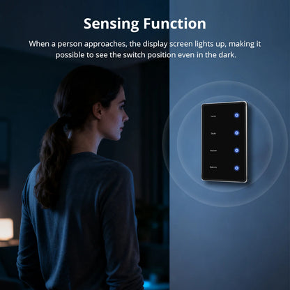 Zigbee DIY Name Switch Black Touch Panel Work with Tuya Display Screen Smart Wall Light Switch Alexa Google Home Voice Control