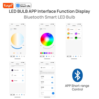 Tuya Bluetooth Smart LED Light Bulb E27 RGB 220V Smart Lamps for Livingroom Decoration Party Lighting Smart Life