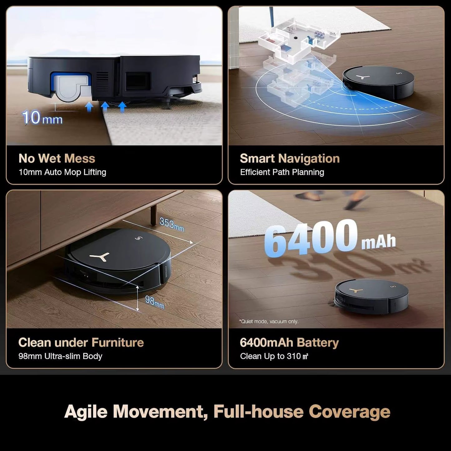 Efficient Ecovacs X8 Pro plus Smart Sweeping Aspiradora Robot Automatic Intelligent Robot Vacuum Cleaner and Mop