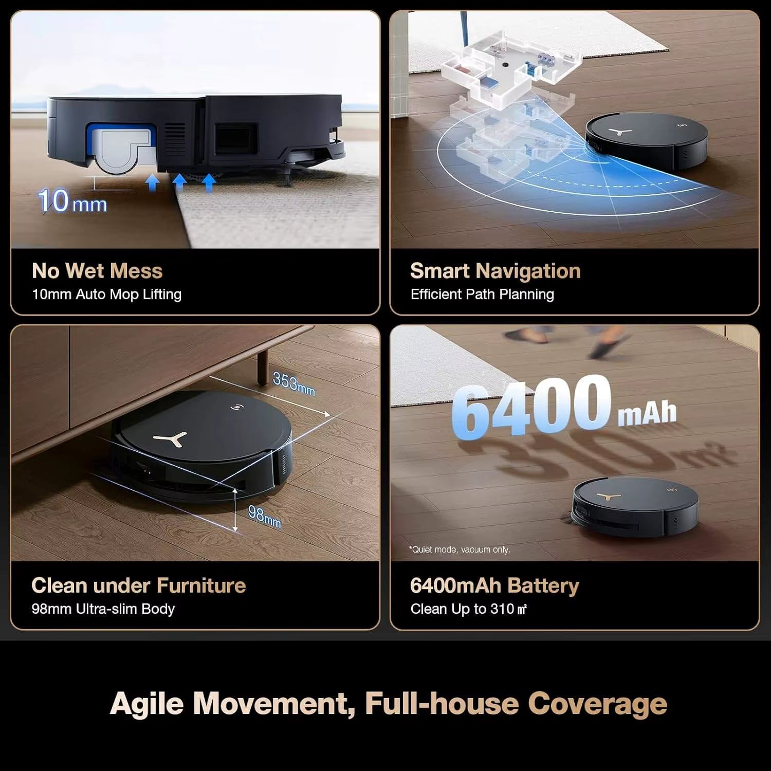 Efficient Ecovacs X8 Pro plus Smart Sweeping Aspiradora Robot Automatic Intelligent Robot Vacuum Cleaner and Mop