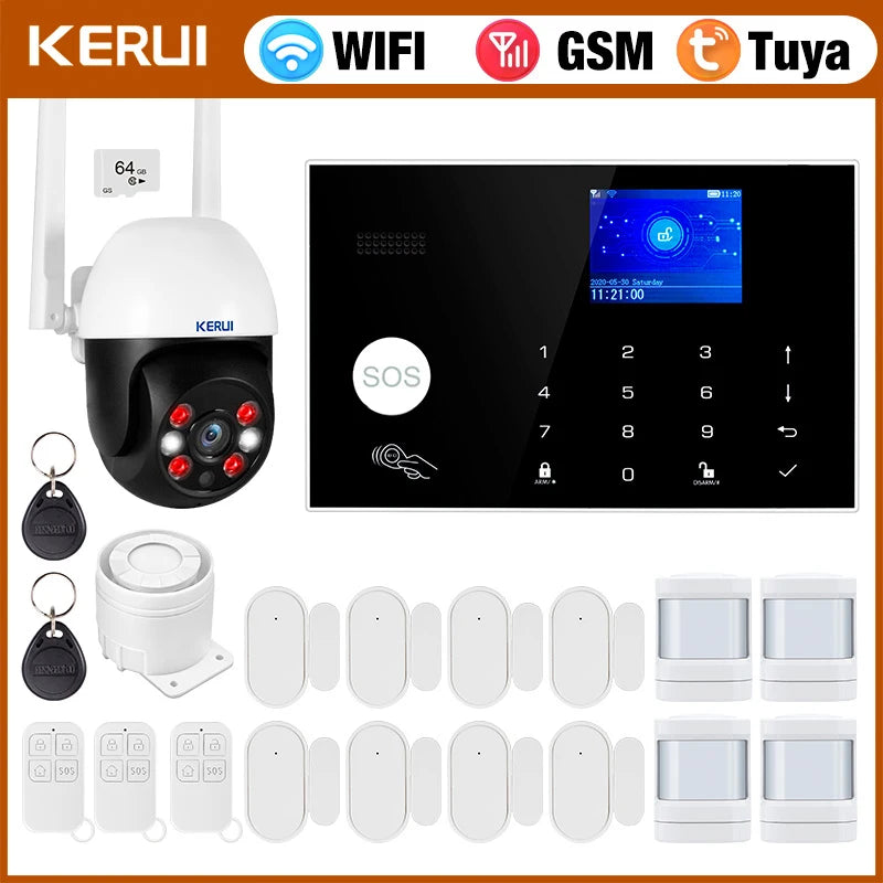 G30 Alarm System for Home WIFI GSM Security Alarm Panel with Temperature and Humidity Display Work Alexa Tuya Smart App