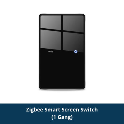 Zigbee DIY Name Switch Black Touch Panel Work with Tuya Display Screen Smart Wall Light Switch Alexa Google Home Voice Control
