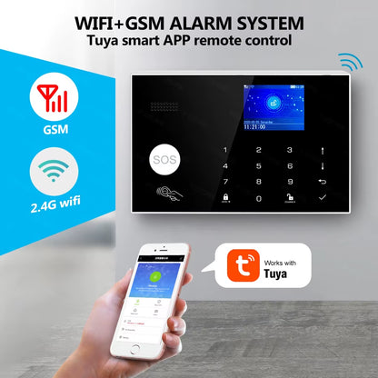 G30 Alarm System for Home WIFI GSM Security Alarm Panel with Temperature and Humidity Display Work Alexa Tuya Smart App