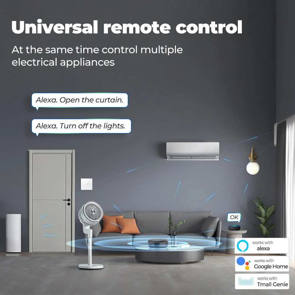 Tuya Wifi Smart Home IR RF Universal Remote Control App Voice Control Infrared Remote Controller for Alexa Google Home