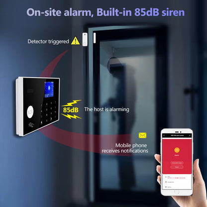 G30 Alarm System for Home WIFI GSM Security Alarm Panel with Temperature and Humidity Display Work Alexa Tuya Smart App