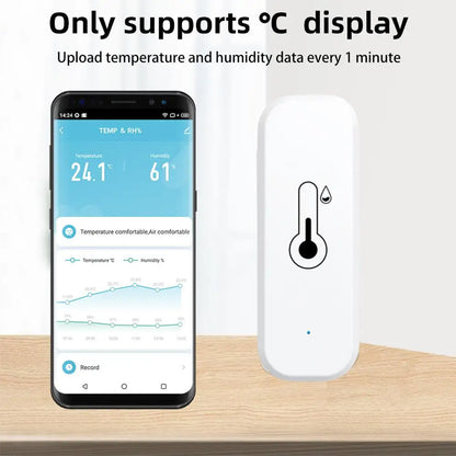 Zigbee/Wifi Smart Temperature Humidity Sensor APP Remote Monitor Voice Control Smart Life APP Work with Tuya Alexa Google Home