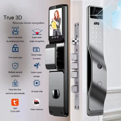Tuya App Smart Lock Household Anti-Theft Door Fingerprint Lock with Camera Password Lock Large Door Lock