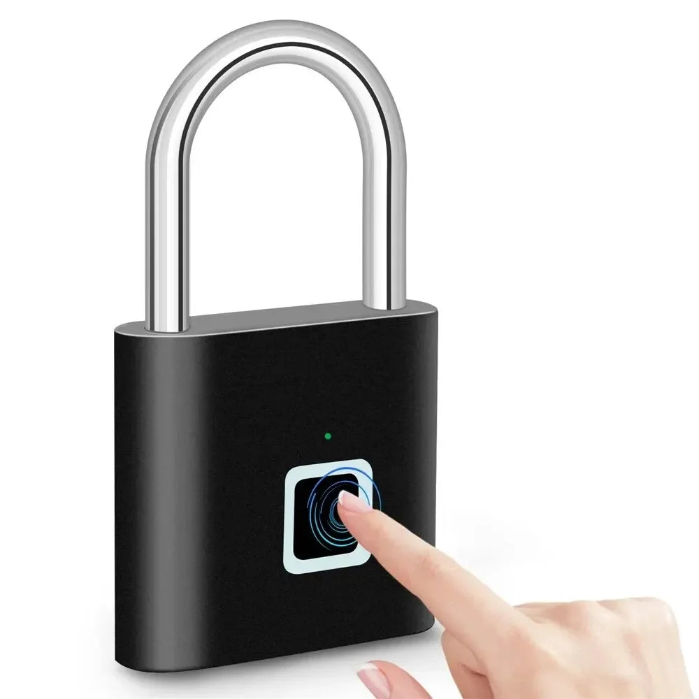 IP66 Waterproof Fingerprint Smart Lock Padlock Door Lock Keyless USB Charging Portable
