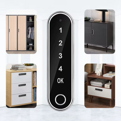 Fingerprint Smart Cabinet Lock Password Drawer Office File Smart Lock Digits Electronic Smart Door Lock AA Battery USB Backup