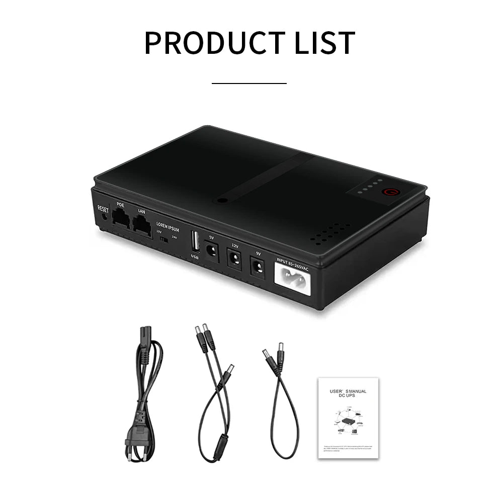 Dc1018P UPS for Router Mini UPS Uninterrupted Power Supply Dc1018P 10400Mah Lithium Ion Backup Battery