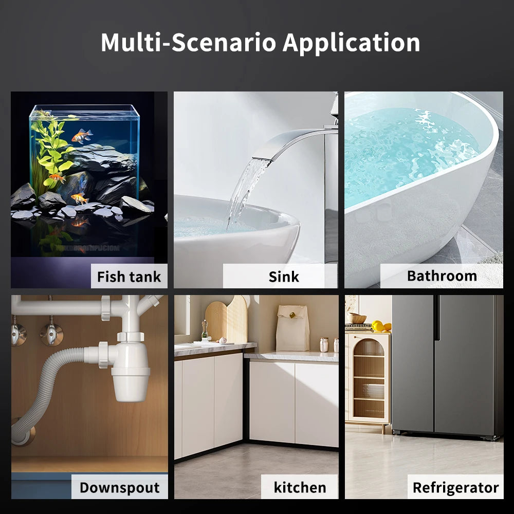 Tiny Water Leakage Smart Sensor Zigbee Smart Leakage Detector Alarm Supports Tuya/Home Assistant/Ewelink for Smart Home Security