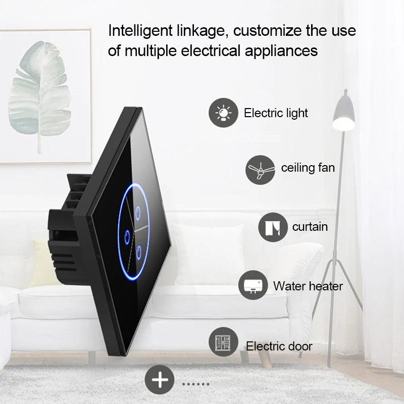 Wifi Tuya Smart Switch 10A EU 1/2/3Gang Light Switch APP Remote Voice Control Smart Lighting Touch Sensor Switch Smart Home
